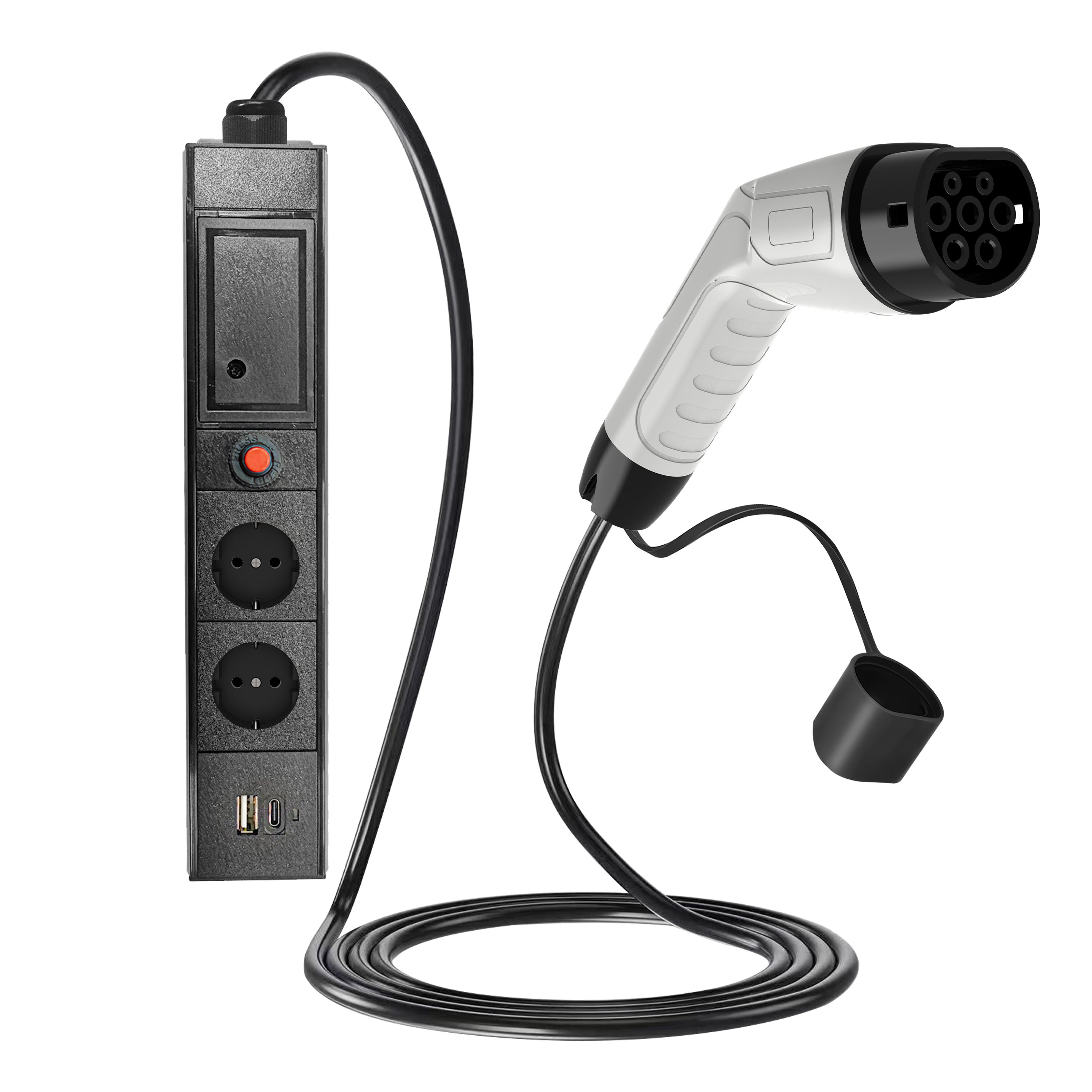 250V 20A 5M Type 2 EV Charging Adapter V2L with Schuko Cable and Brazilian Socket New Condition