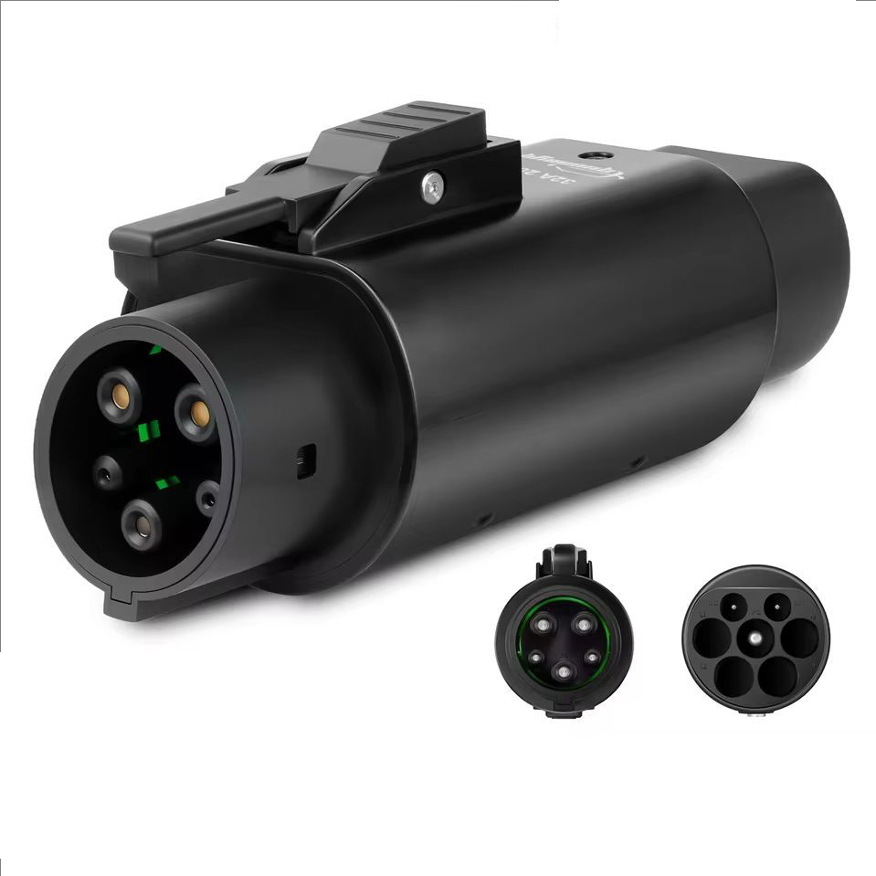 32A 7KW IEC 62196 Type 2 to Type 1 EV Charging Adapter SAE J1772 Fast EV Car Charging Adapter With Anti-theft Lock