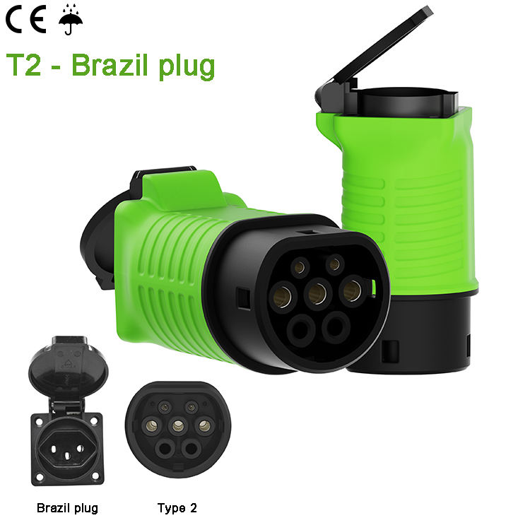 Type 2 Electric Vehicle Discharge Adapter, 3.5KW Electric Vehicle V2L Adapter with Brazil Plug